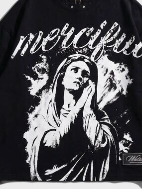 Watson “Merciful" Black Graphic Long Sleeve Top 2X